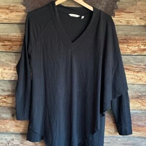 Soft Surroundings Black Asymmetrical Long Sleeve Top